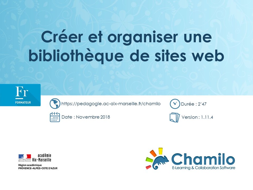 Chamilo - Créer et organiser une bibliothèque de sites web
