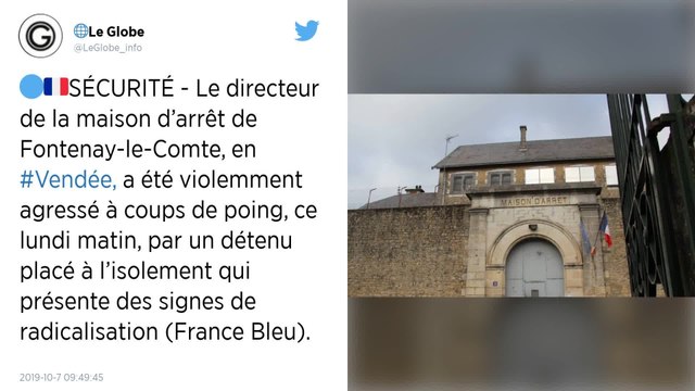 Le directeur de la maison d’arrêt de Fontenay-le-Comte agressé par un détenu