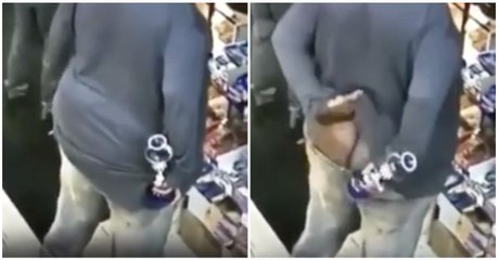 Mestre do crime tenta roubar um cachimbo de água pelas "traseiras"...