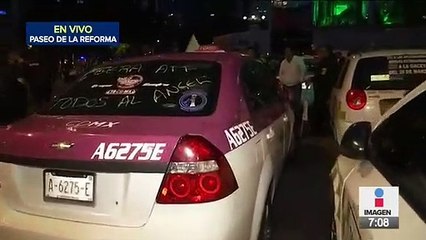 Este es el panorama en Paseo de la Reforma por bloqueo de taxistas