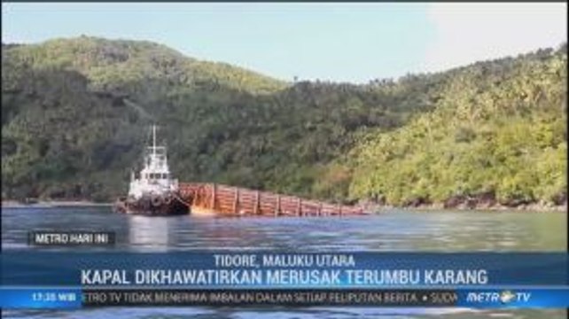 Kapal Tongkang Ancam Terumbu Karang Tidore