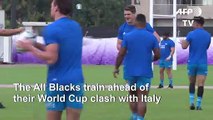 All Blacks train ahead of World Cup clash against Italy