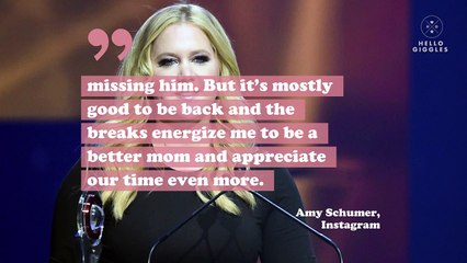 Amy Schumer opened up about being a working mom—and inspired others to do the same