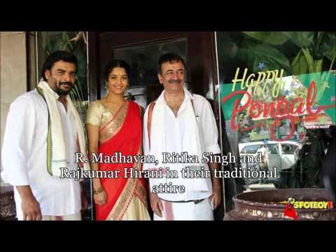 R. Madhavan celebrates Pongal with Ritika Singh, Rajkumar Hirani | SAALA KHADOOS