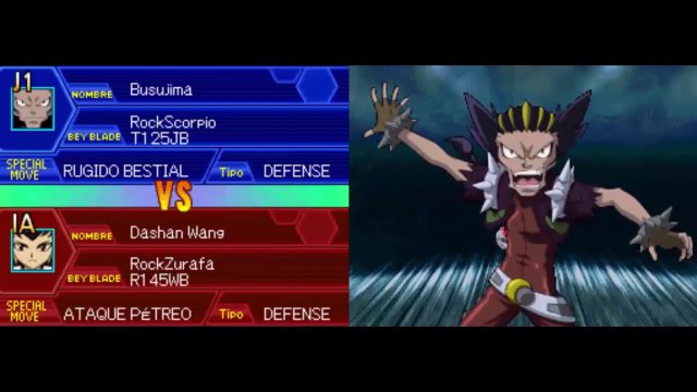 Beyblade Metal Masters NDS - Modo Arcade con Busujima #MetalFight #Rock_Scorpio #Madoka_Amano #RJ_Anda