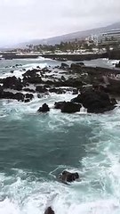 Se lanza al mar en el Puerto de la Cruz sin importarle la bandera roja