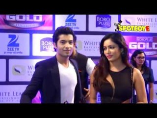 Sharad Malhotra with his girlfriend Pooja Bisht at Zee Gold Awards 2016