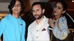 Saif Ali Khan poses with son Ibrahim Khan while Daughter Sara Khan dodges media | SpotboyE