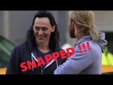 SNAPPED: Thor (Chris) & Loki (Tom) chilling on the sets of Thor: Ragnarok | Hollywood High