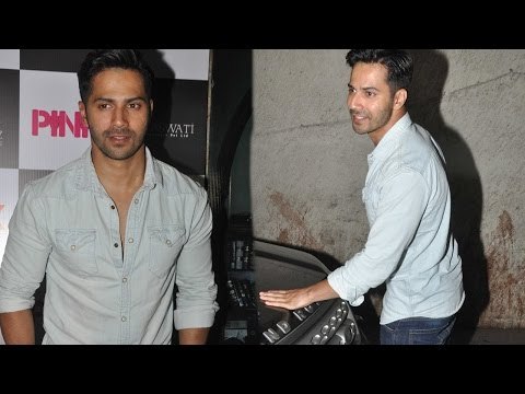 Spotted: Varun Dhawan with Girlfriend Natasha Dalal At Special screening of PINK