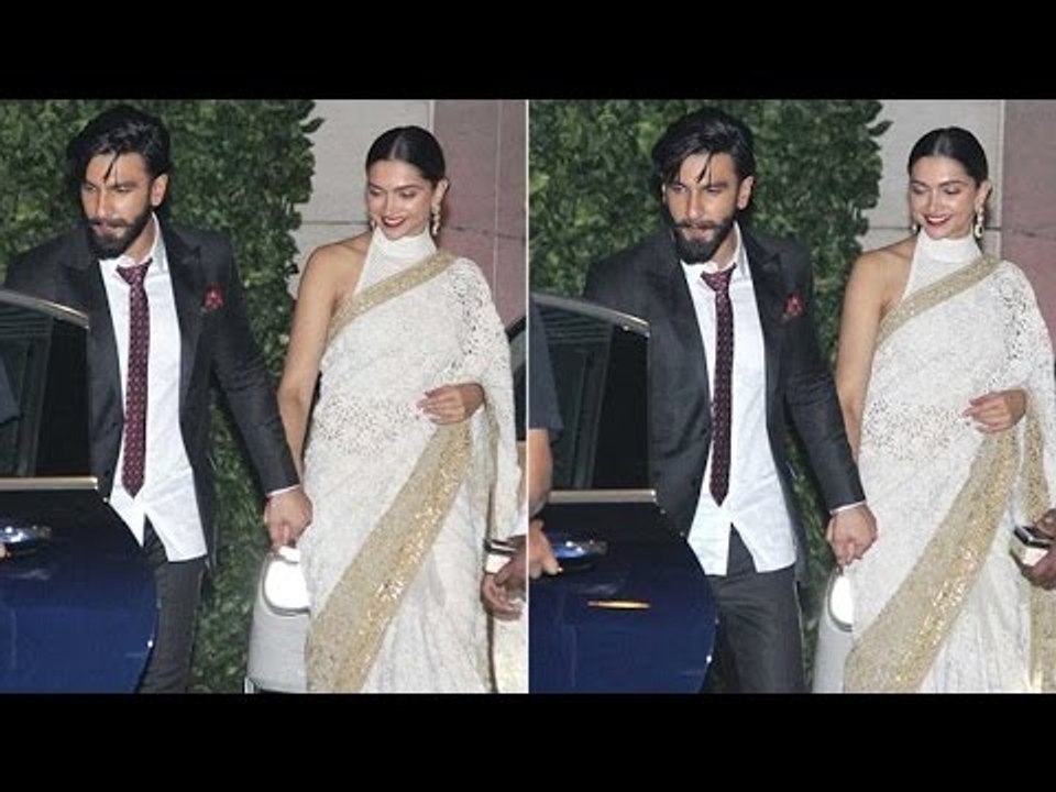 Deepika Padukone and Ranveer Singh Walk hand in hand at the Ambani Party | SpotboyE