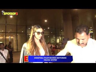 Tải video: SPOTTED: Deepika Padukone Returns to Mumbai After Attending New York Fashion Week 2017 | SpotboyE