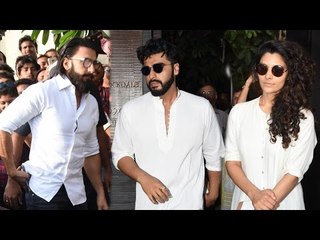 Ranveer Singh, Arjun Kapoor,Saiyami Kher at  Prayer Meet of Sonam Kapoor Grand Mother | sPOTBOYe