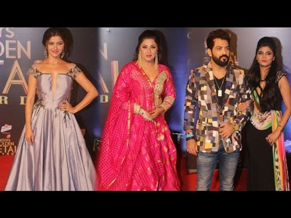 Rubina Dilaik, Sudha Chandran, Manu Punjabi with his Fiance at Golden Petal Awards | SpotboyE