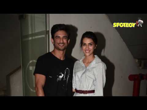 Sushant Singh Rajput and Kriti Sanon Snapped at Raabta Promotions | SpotboyE