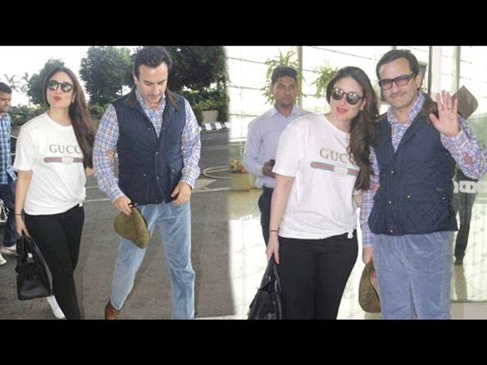 SPOTTED: Kareena Kapoor Khan and Saif Ali Khan leave for London | sPOTBOYe