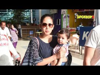 Download Video: SPOTTED: Mira Rajput with Daughter Misha at the Airport | SpotboyE