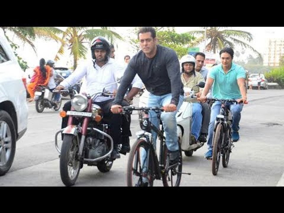 SPOTTED: Salman Khan Rides Being Human e-Cycle in Bandra | SpotboyE