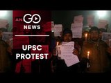 UPSC Aspirants Protest At Amit Shah's House