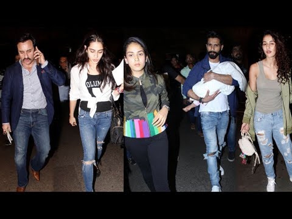IIFA 2017:Saif Ali Khan, Shahid-Mira-Misha, Sara Ali Khan, Disha Patani Fly to New York | SpotboyE