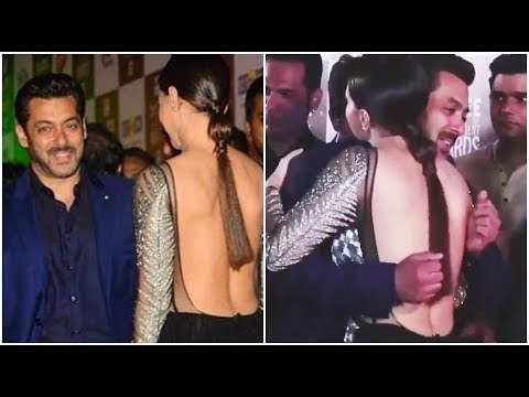 Salman Khan's Awkward HUG With Sana Khan at Big Zee Entertainment Awards 2017 | SpotboyE