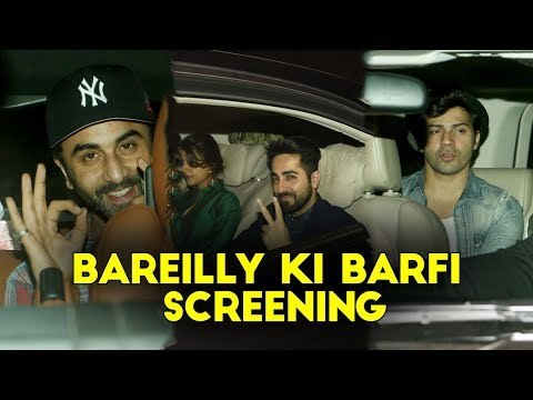 Ranbir Kapoor, Ayushmann Khurrana, Varun Dhawan, Sushant Singh Rajput at Bareilly Ki Barfi Screening