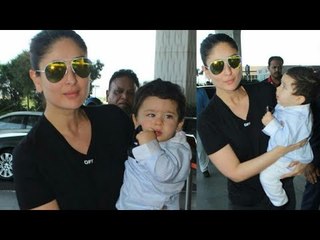 Download Video: SPOTTED- Kareena Kapoor Khan with Baby Taimur at the Mumbai Airport | SpotboyE