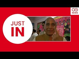 JUST IN: Rajnath Singh At Polling Booth