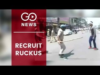 Lathicharge On Police Recruits In Lucknow