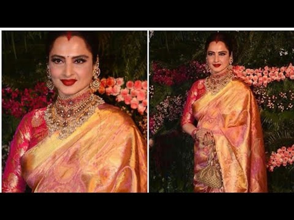 Rekha Arrives at Virat Anushka's Mumbai Reception at St.Regis | SpotboyE