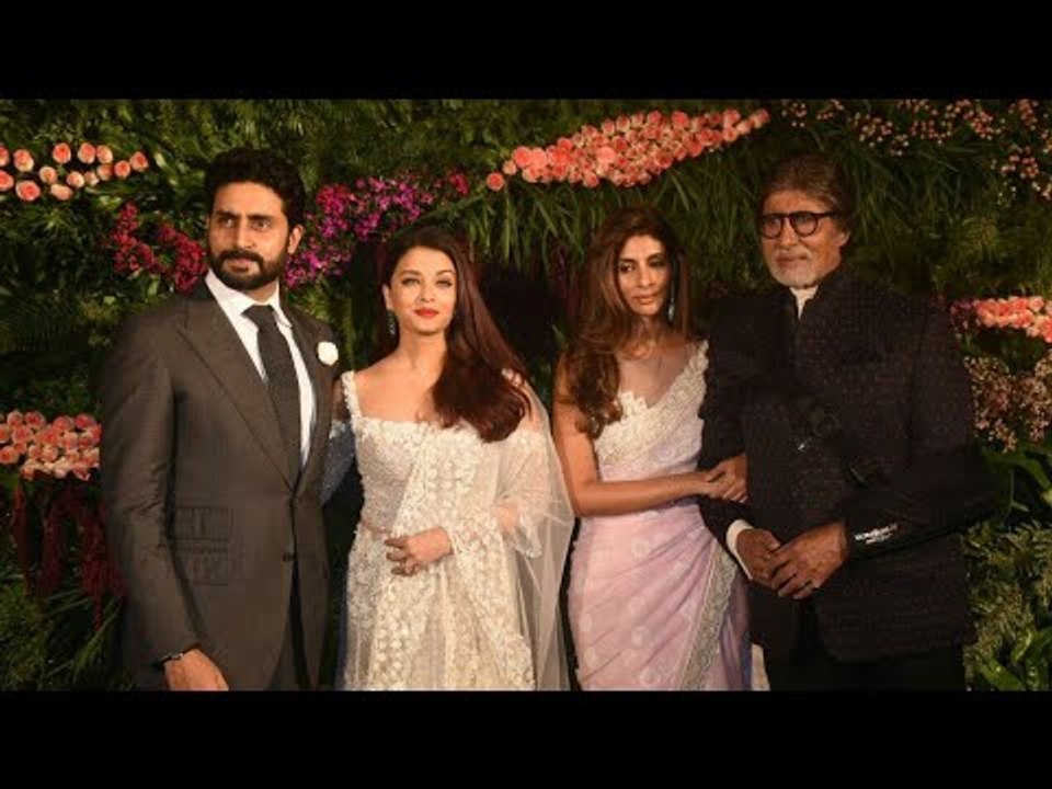 Amitabh Bachchan, Abhishek Bachchan, Aishwarya Rai arrive at Virat Anushka's Reception | SpotboyE