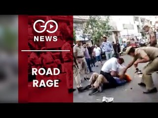 Street Fight Between Policemen & Driver