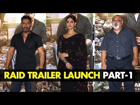UNCUT Ajay Devgn Ileana D cruz Saurabh Shukla at Raid Trailer Launch Part 1 SpotboyE