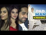 Ayushmann Khurrana, Nidhhi Agerwal, Prernaa Arora & many more Celebs at Pad Man Screening| SpotboyE