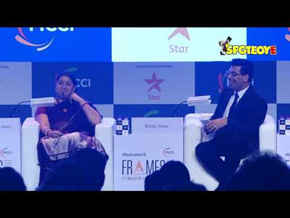 Smriti Irani TROLLS Karan Johar at the FICCI Frames 2018 | SpotboyE