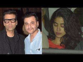 Janhvi Kapoor, Karan Johar, Sanjay Kapoor Spotted at Sonam Kapoor's House | SpoboyE