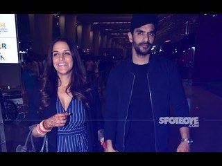 Honeymoon Can't Wait: Neha Dhupia & Angad Bedi Fly Out Hours After Becoming Man & Wife | SpotboyE