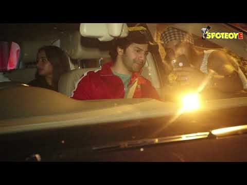 Varun Dhawan, Natasha Dalal, David Dhawan and others spotted after a Movie