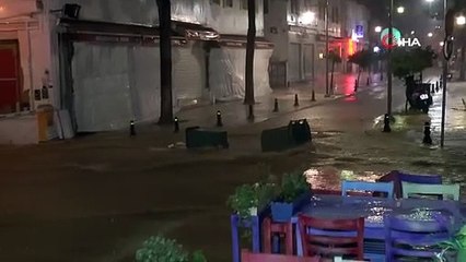 Bodrum'da sel: Turgutreis Karayolu trafiğe kapandı