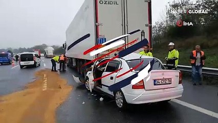 TEM'de 12 araç birbirine girdi: 3 yaralı