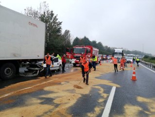 TEM'de 12 araç birbirine girdi: 3 yaralı