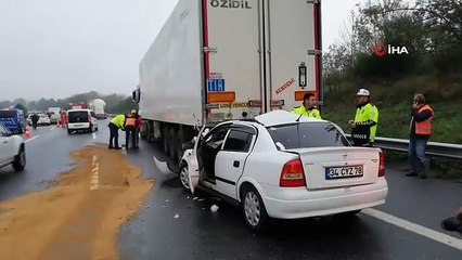 TEM'de feci kaza ! 12 araç birbirine girdi