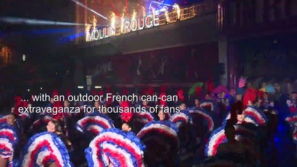 Moulin Rouge dancers take show outside for 130th birthday