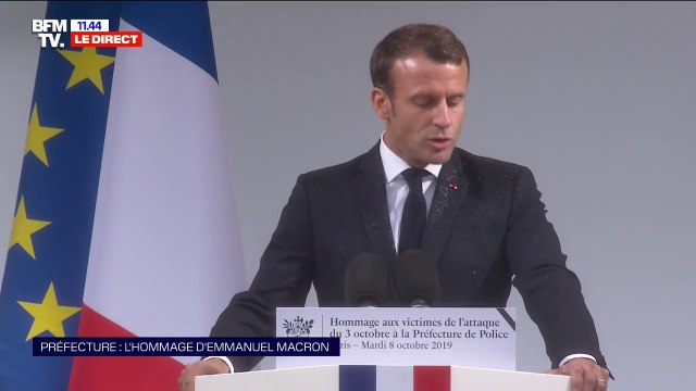 Face au terrorisme islamiste, nous mèneront le combat sans relâche. : Emmanuel Macron rappelle que 59 attentats ont été déjoués en 6 ans grâce aux fonctionnaires de police