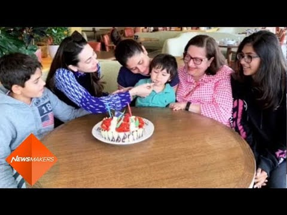 Karisma Kapoor Cutting Her Birthday Cake With Taimur Ali Khan And Kareena kapoor | SpotboyE