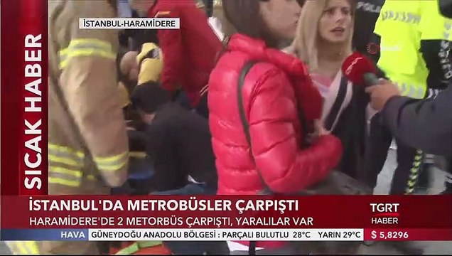 Haramidere Sanayi Durağında 2 Metrobüs Çarpıştı