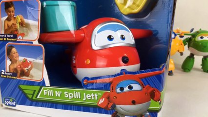 Super Wings 출동슈퍼윙스  Jett Fill n Spill : 4-in-1 Bath Toy and Water Squirter