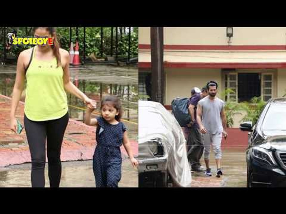 Shahid-Mira Take Little Misha to the Gym; Snapped while exiting the Gym | SpotboyE