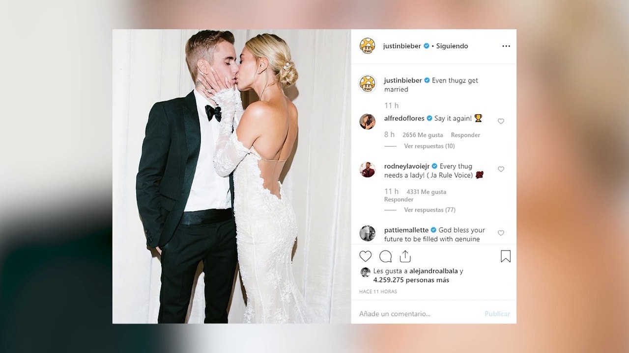Justin y Hailey Bieber publican las fotografías de su boda