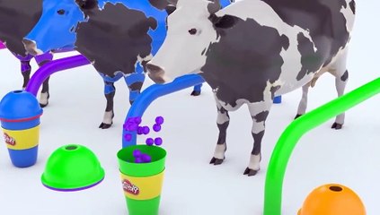 Learn Colors With Cow Colors || Cow Drinks Colorful Juice For Kids || KidsColorfulart